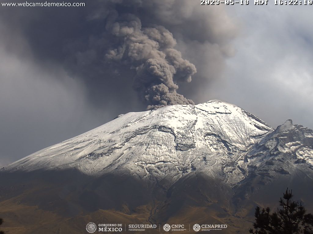 En las últimas 24 horas, mediante los sistemas de monitoreo del volcán Popocatépetl, se detectaron 168 exhalaciones acompañadas de vapor de agua, gases volcánicos y ceniza.