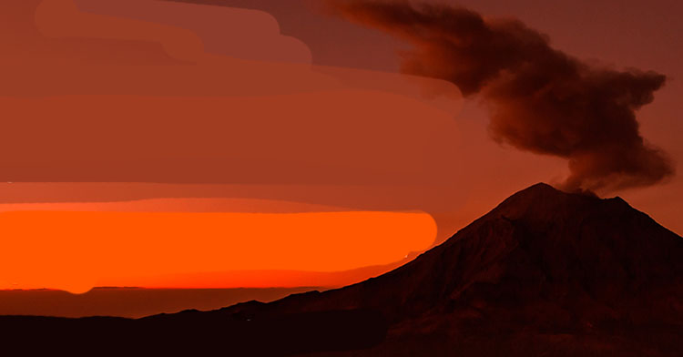 Imagen del volcán.