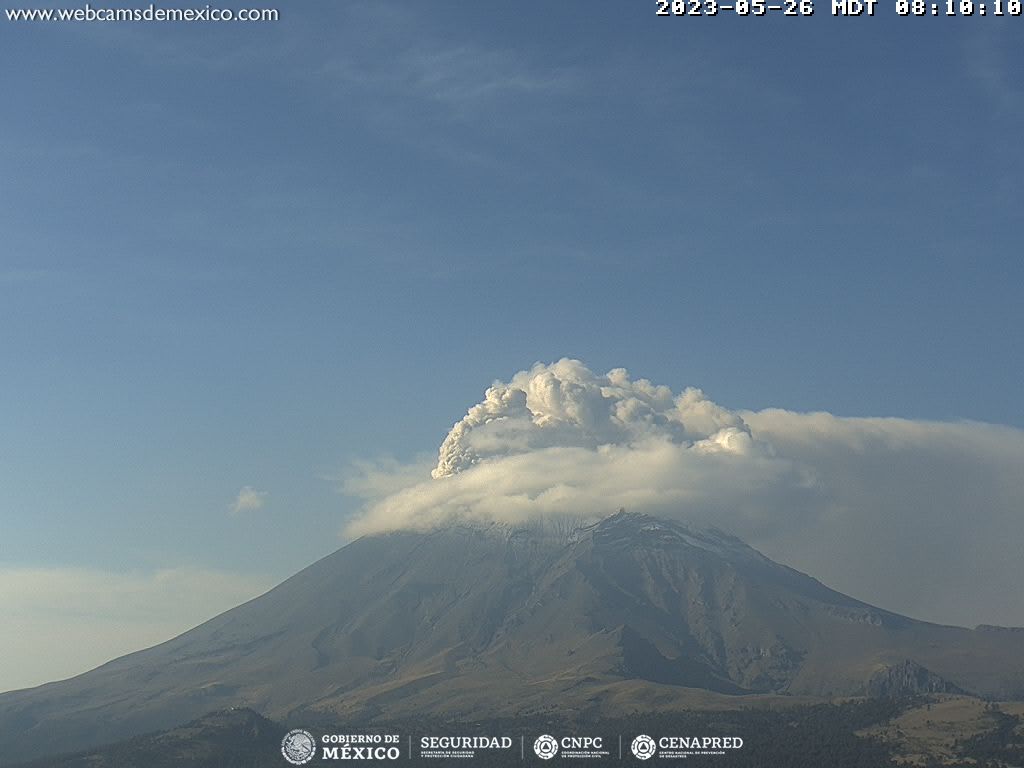 En las últimas 24 horas, mediante los sistemas de monitoreo del volcán Popocatépetl, se detectaron 59 exhalaciones