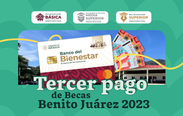 Tercer pago de Becas Benito Juárez 2023 (septiembre, octubre, noviembre y diciembre)