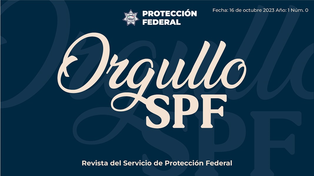 banner azul marino con título orgullo SPF. Portada de la revista digital del SPF, número inaugural