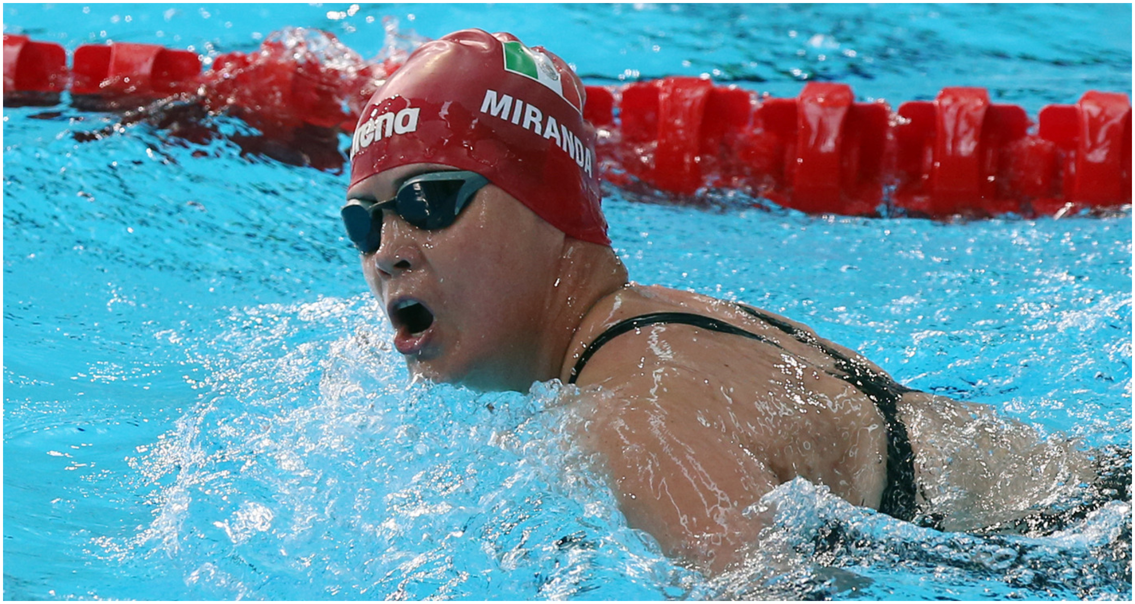 Nely Miranda, seleccionada nacional de para natación, durante su competencia en Santiago 2023. CONADE
