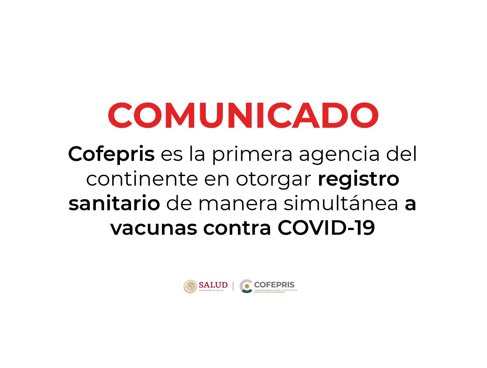 Esta autoridad sanitaria exhorta a la población a no hacer uso indiscriminado de ninguna vacuna contra COVID-19