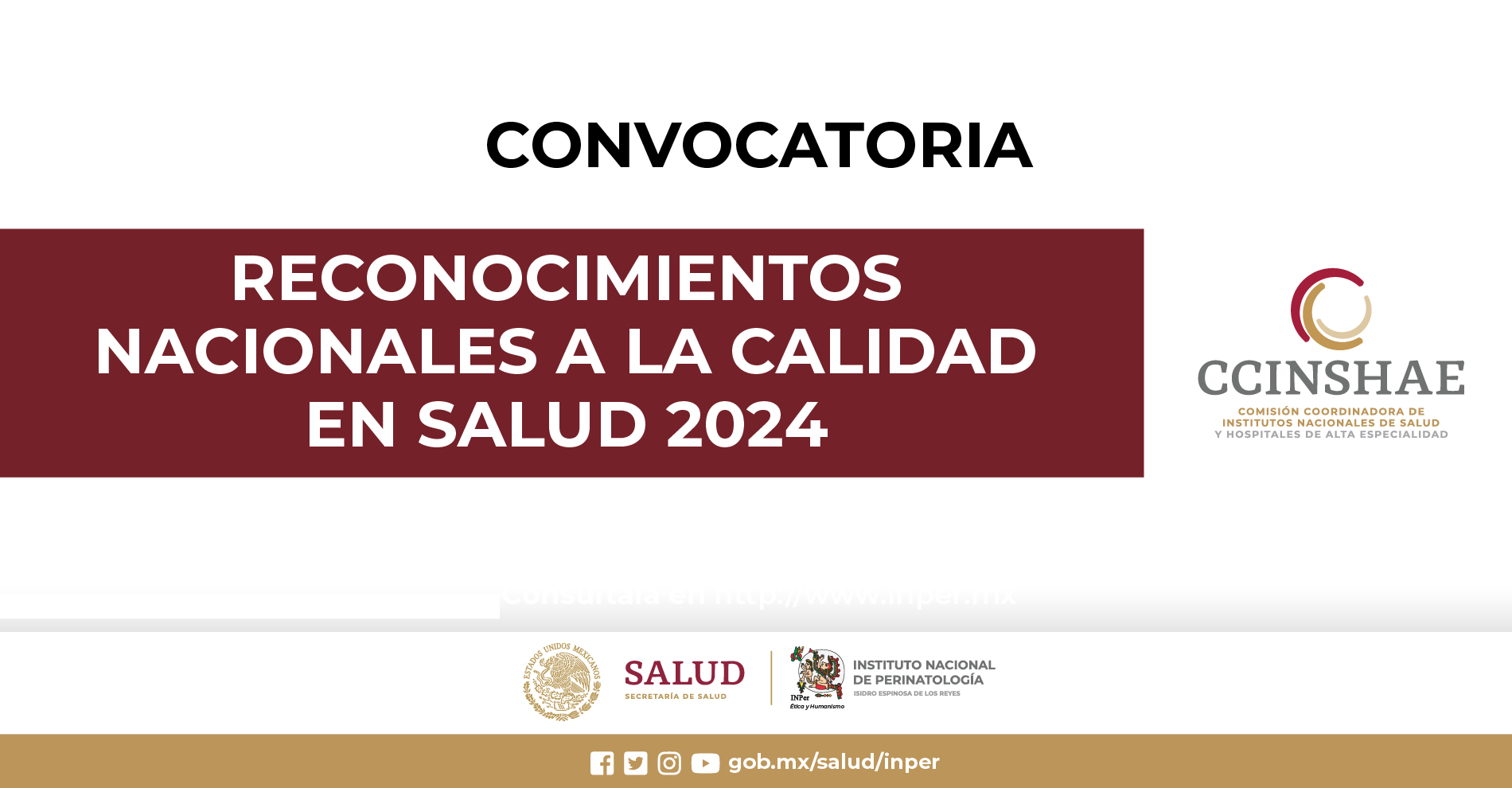 Convocatoria 2024
RECONOCIMIENTOS NACIONALES A LA CALIDAD EN SALUD