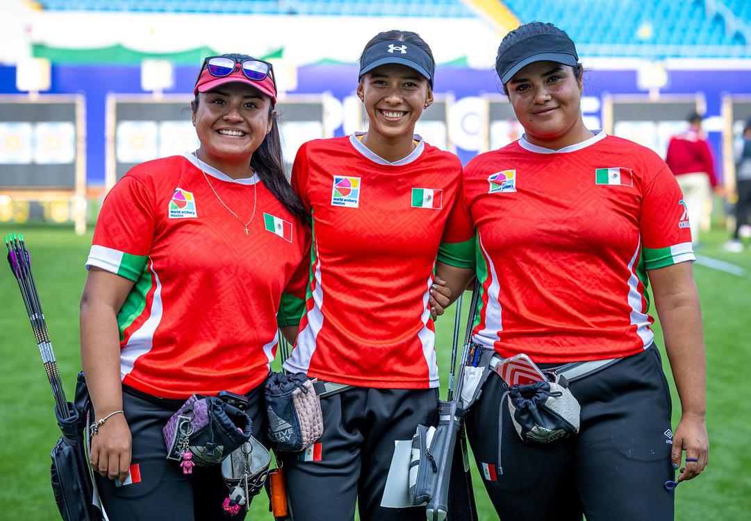 Equipo femenil de arco compuesto impuso récord internacional para las Américas en la Copa del Mundo Shanghái 2024. CONADE