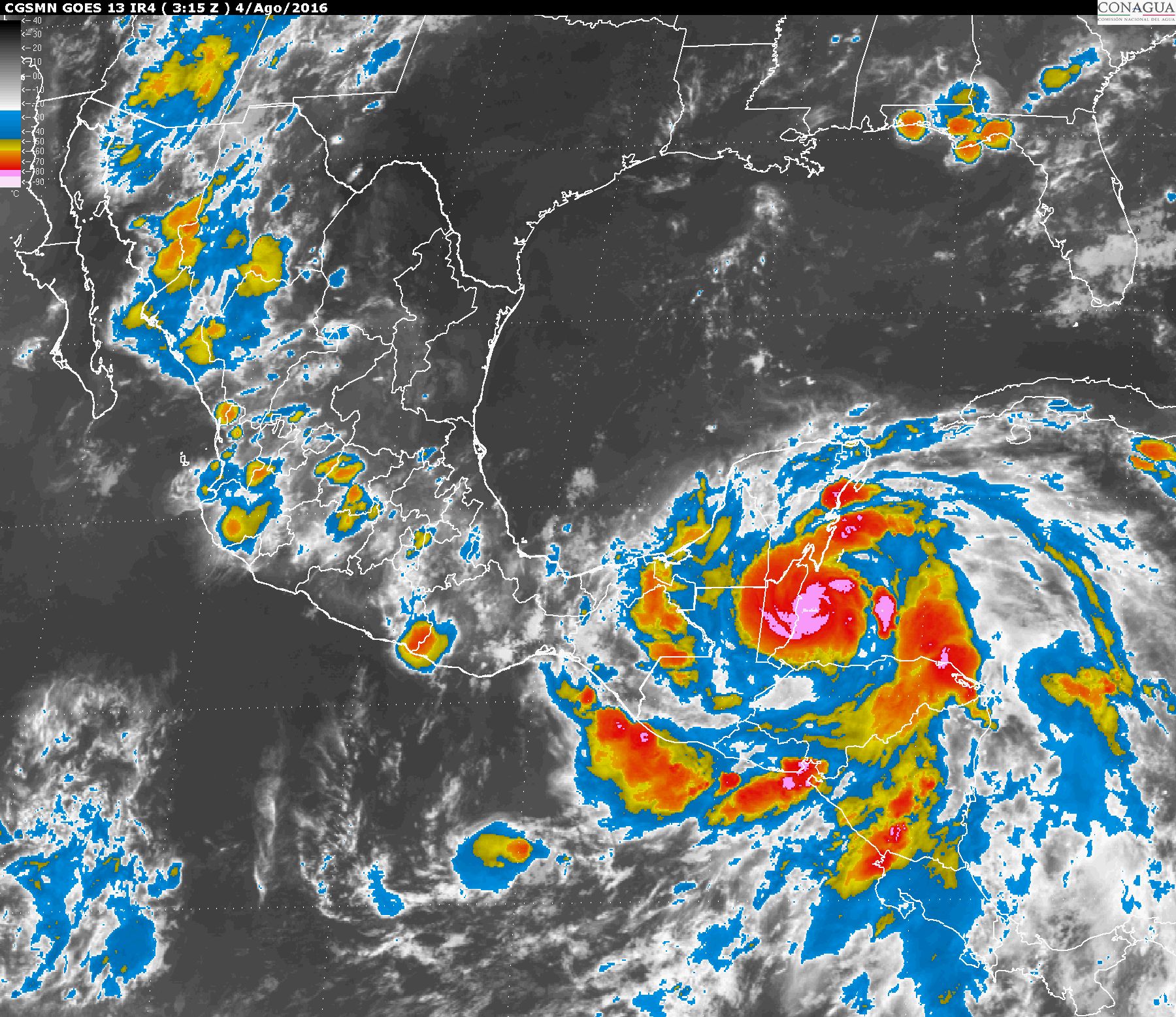 Imagen de satélite de México