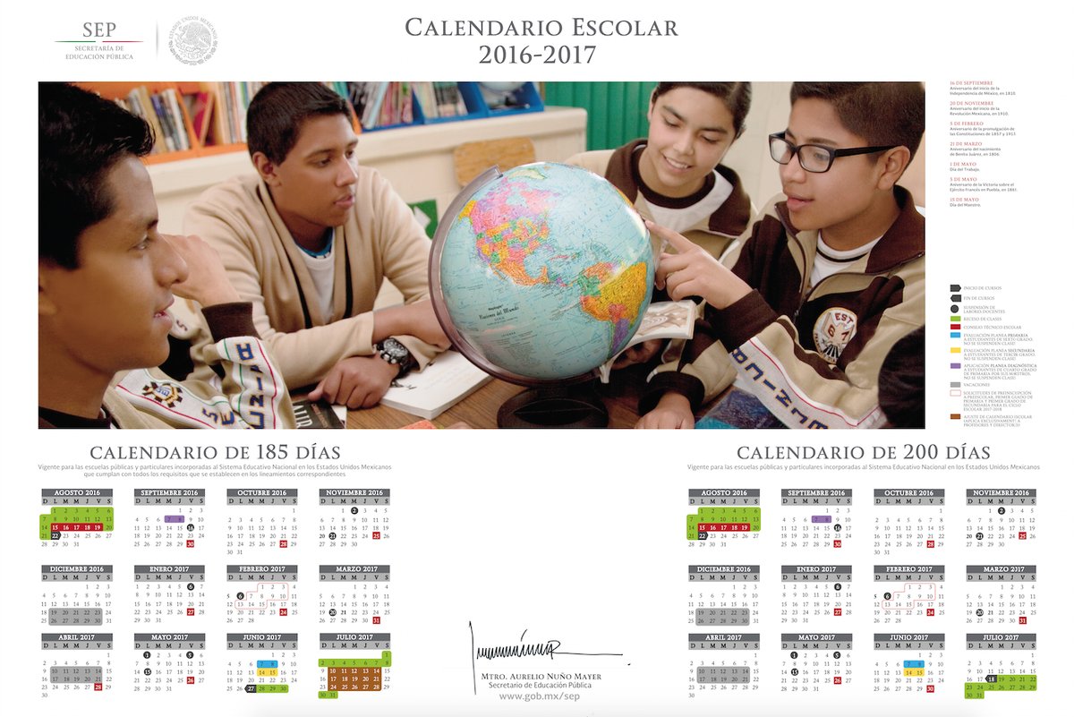 Calendario escolar 2016 - 2017