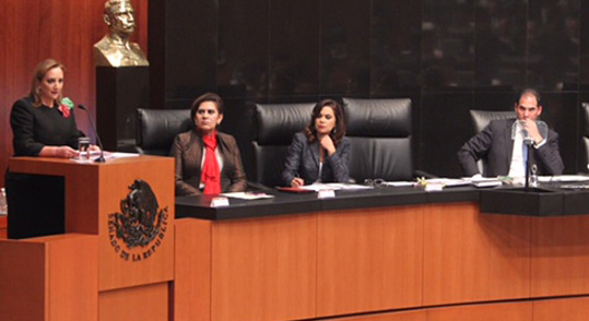 La Canciller Claudia Ruiz Massieu comparece ante el Senado de la República