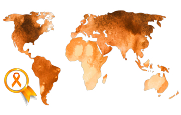 Mapa Mundí de color naranja