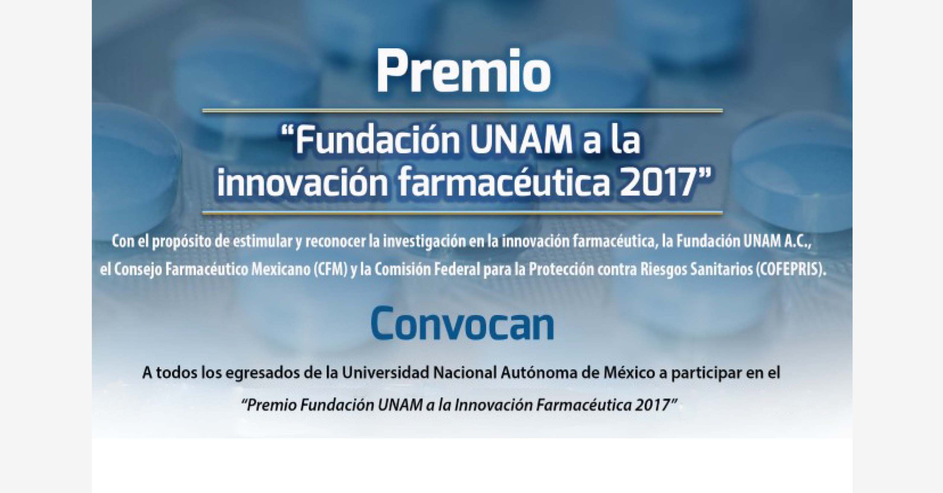 Premio Fundación UNAM a la Innovación Farmacéutica 2017