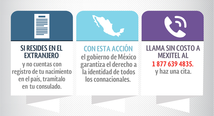 Las representaciones diplomáticas de México podrán emitir actas de nacimiento a personas nacidas en territorio nacional pero que no fueron registradas en su momento en México