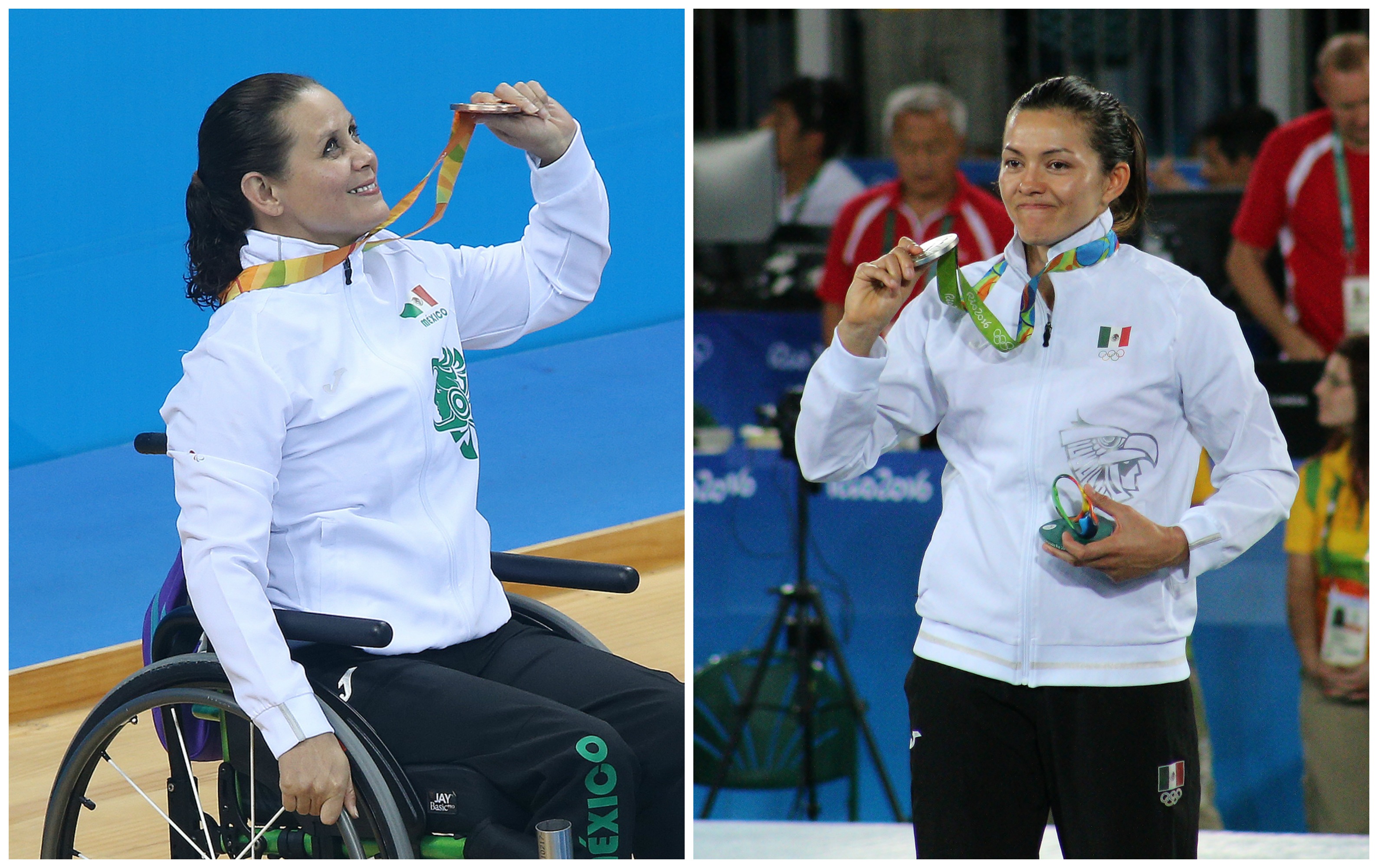 Nely Miranda (izq.) y María del Rosario Espinoza (der.) medallistas en Río 2016
