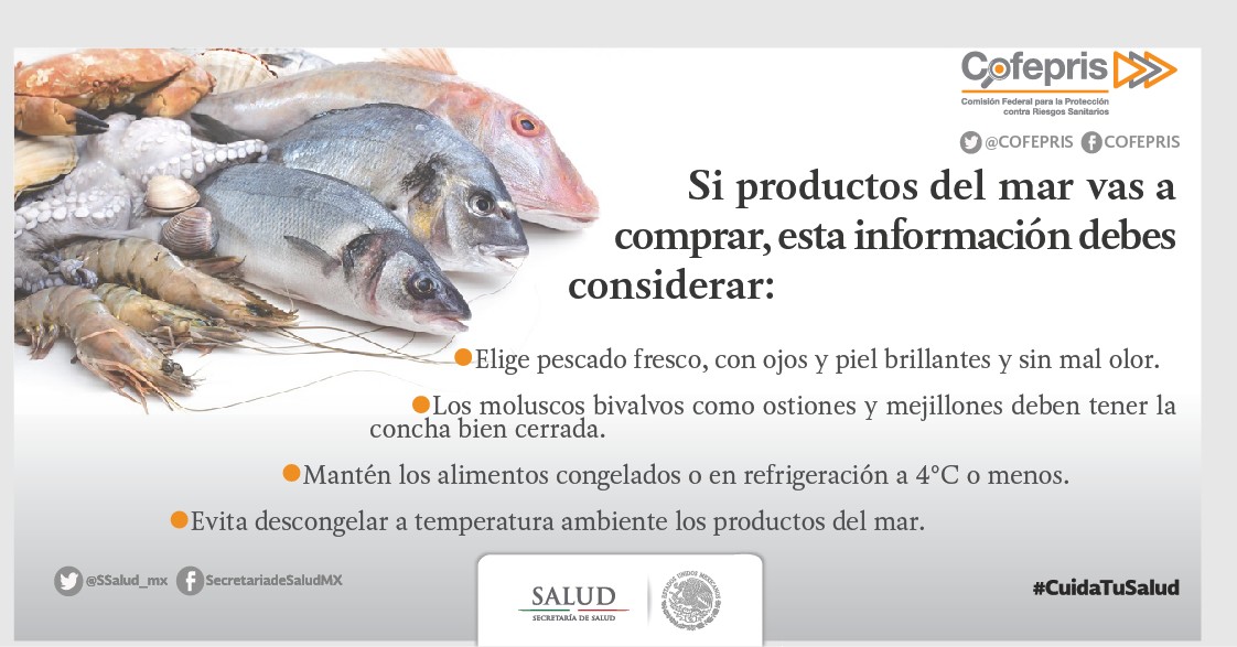 Imagen de recomendaciones para consumo de productos del mar