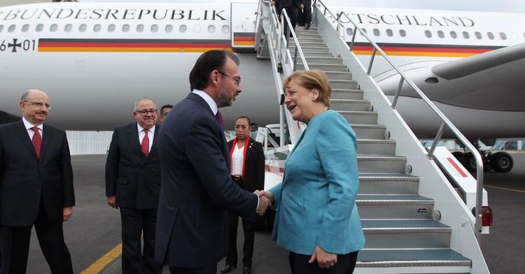 German Chancellor Angela Merkel arrives in Mexico City
