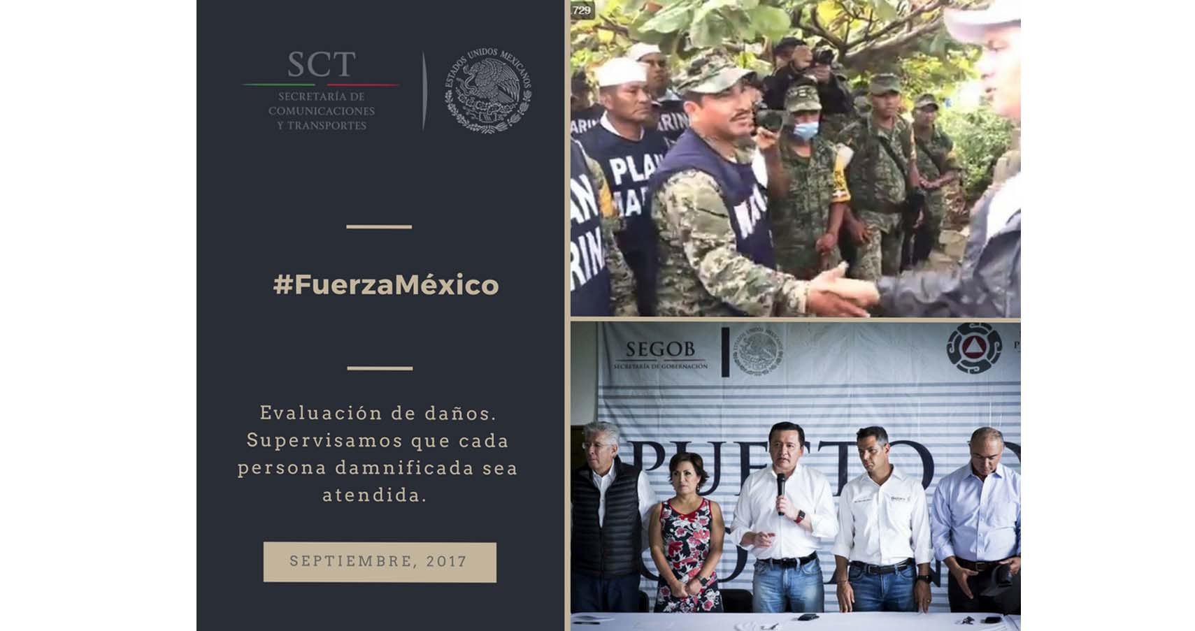 Desde la #SCT trabajamos de la mano con @GobOax y la sociedad para superar las afectaciones por el sismo. #FuerzaMéxico