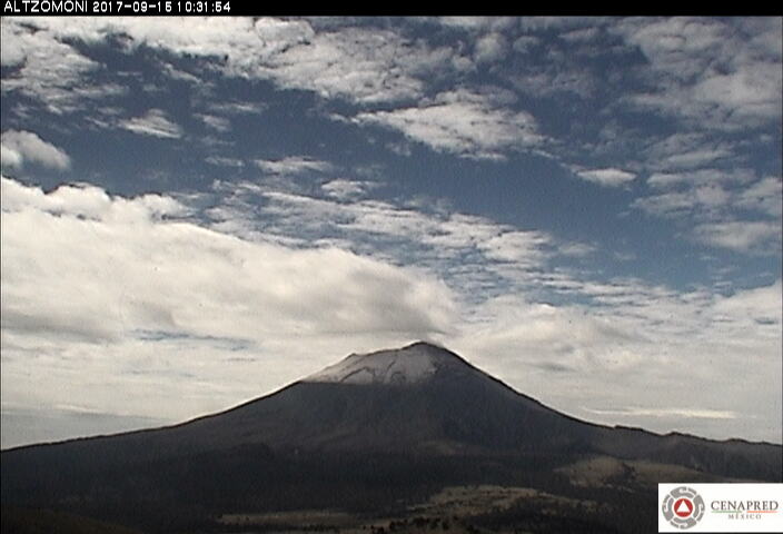 
En las últimas 24 horas, por medio de los sistemas de monitoreo del volcán Popocatépetl, se identificaron 206 exhalaciones de baja intensidad (imagen 1), ocho sismos volcanotectónicos
