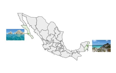 El 8 de octubre de 1974 los estados de Quintana Roo y Baja California Sur fueran elevados a la categoría de estados.