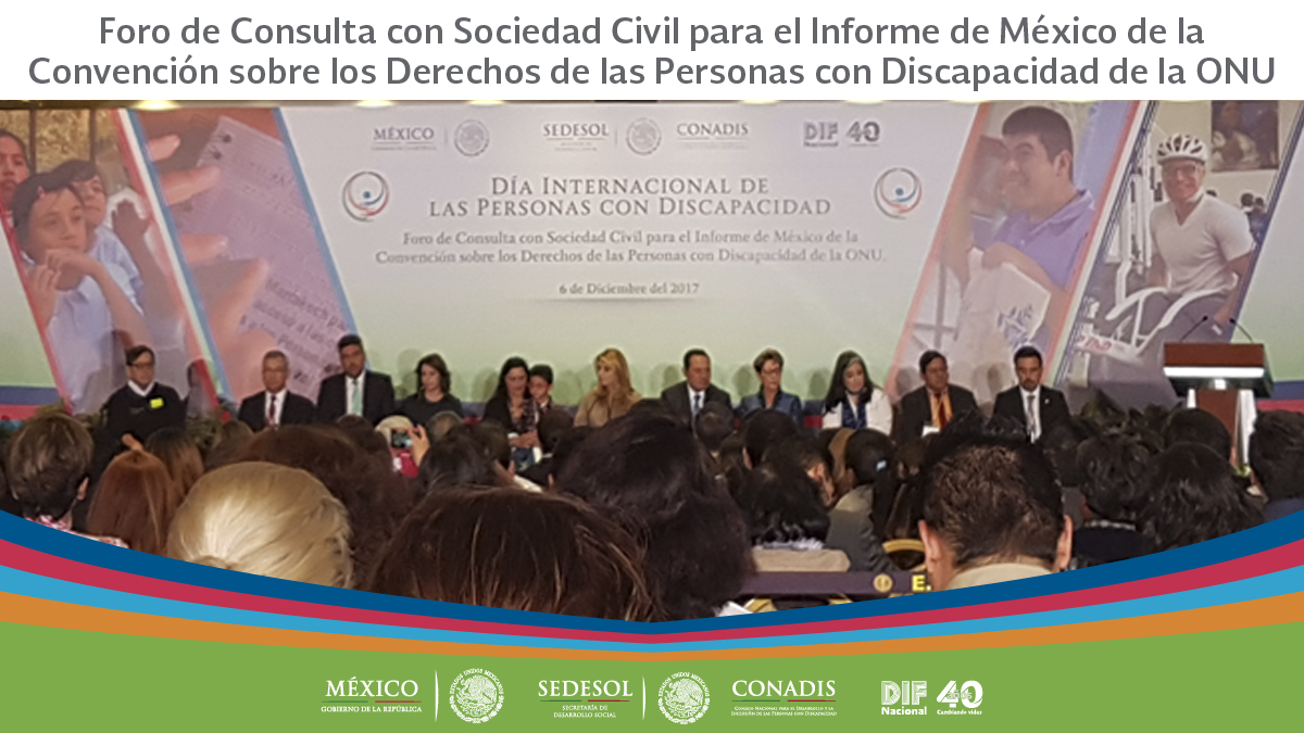 Presidium clausura  del Foro de Consulta con Sociedad Civil para el informe de México de la Convención sobre los Derechos de las Personas con Discapacidad