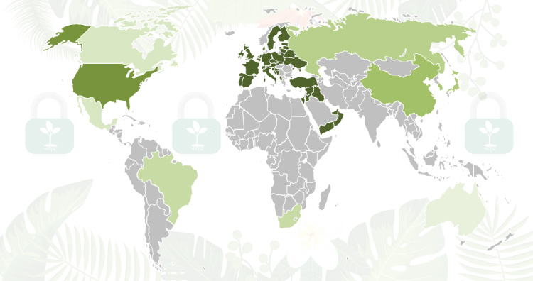 Países con mayor número de variedades protegidas.
