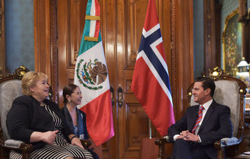 El Presidente Enrique Peña Nieto recibió este día a la Primera Ministra del Reino de Noruega, Erna Solberg, quien realiza una Visita Oficial.