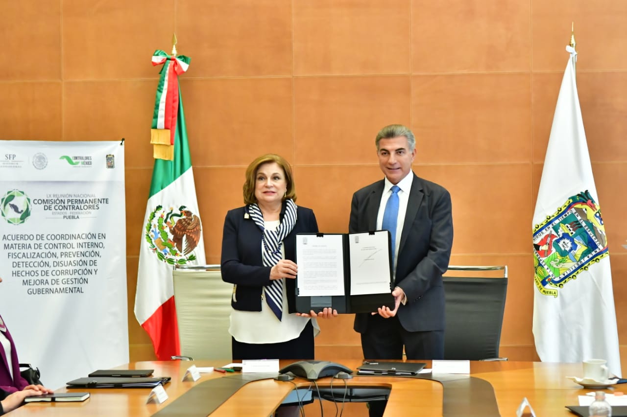 Suscriben SFP y Gobierno de Puebla Acuerdo de Coordinación para prevenir hechos de corrupción