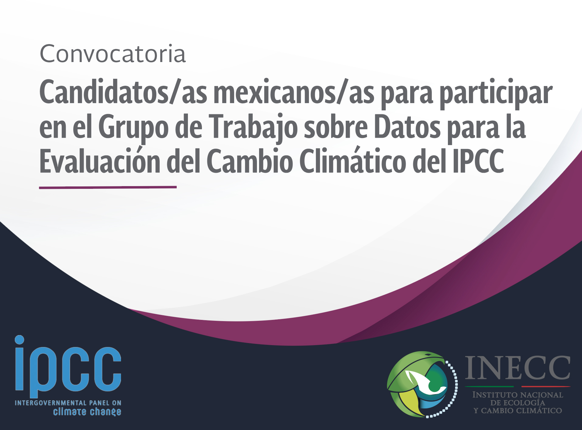 Convocatoria IPCC Datos de Evaluación de Cambio Climático