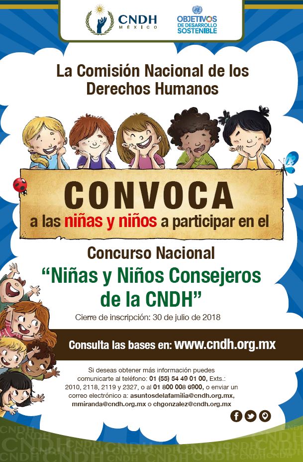 Las niñas y niños ganadores (as) participarán en la Sesión Niñas y Niños Consejeros de la CNDH en noviembre de 2018, en la cual debatirán y expondrán sus opiniones en torno a sus derechos.