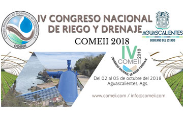 Logo del 4° Congreso Nacional de Riego y Drenaje COMEII 2018 