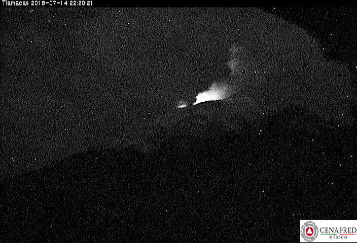 En las últimas 24 horas, por medio de los sistemas de monitoreo del volcán Popocatépetl, se identificaron 21 exhalaciones de baja intensidad. Adicionalmente, se registró una explosión el día de ayer a las 22:17h.