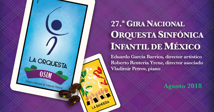 Banner de la 27.ª Gira Nacional de la Orquesta Sinfónica Infantil de México.