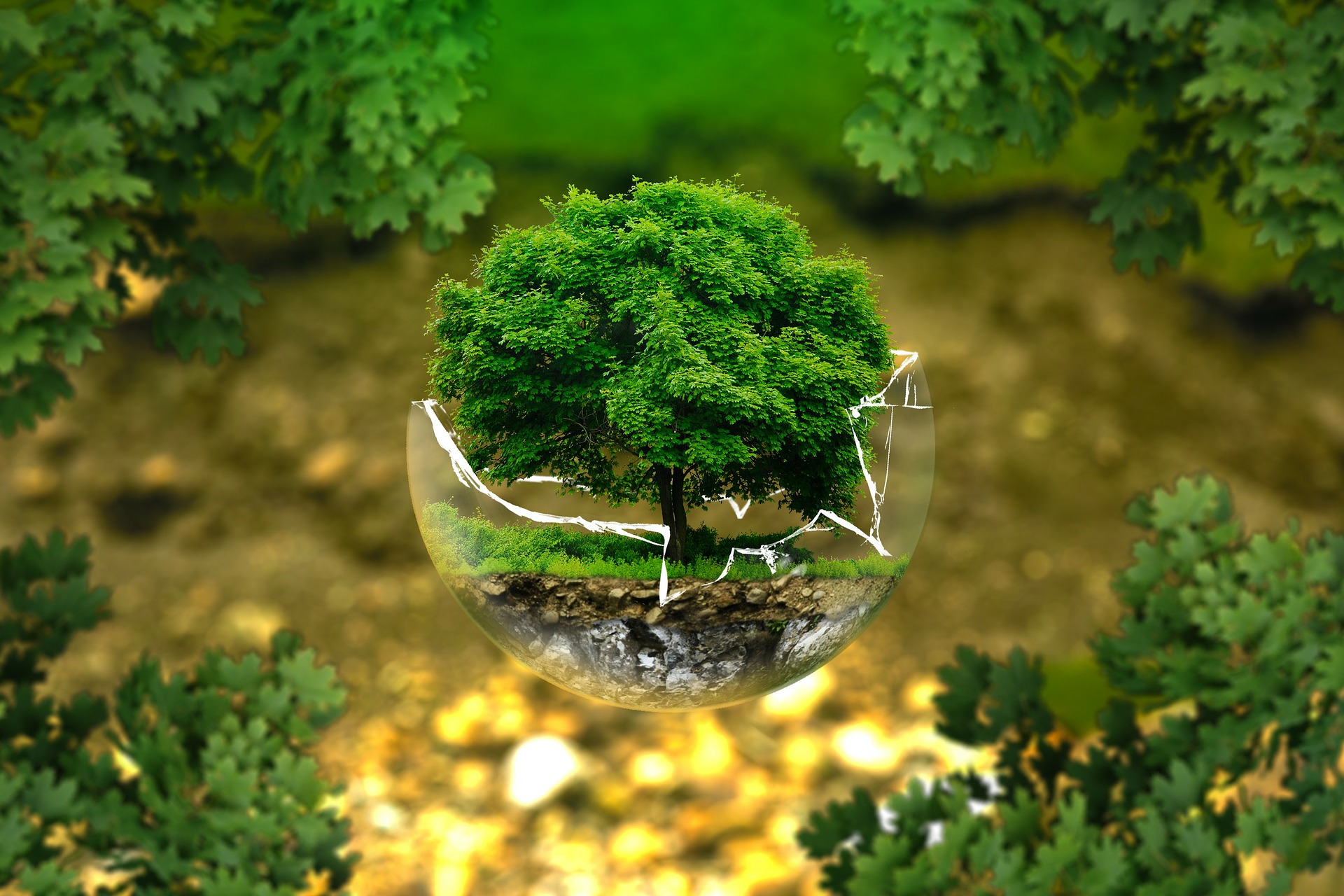 Imagen de una esfera rota que representa el cambio climático y las afectaciones al medio ambiente. 