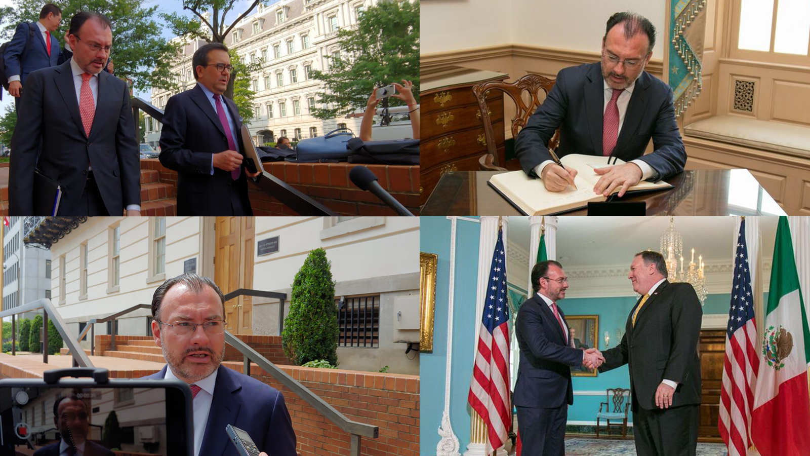 Canciller Luis Videgaray trata temas de agenda bilateral con el Secretario de Estado de EUA, Michael Pompeo