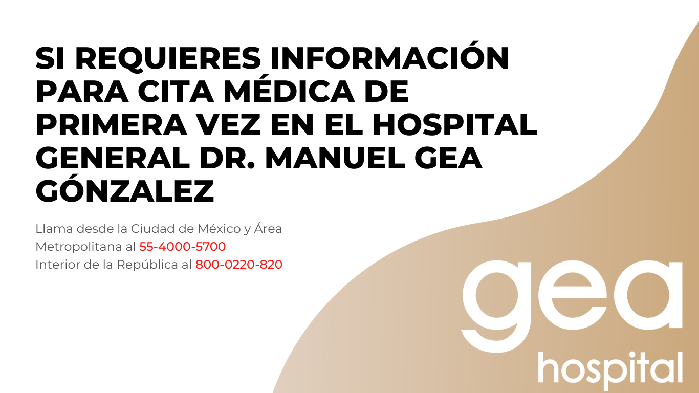 Número telefónico para solicitar cita de primera vez en el Hospital General "Dr. Manuel Gea González"