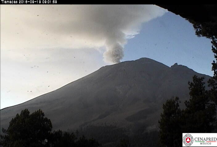 En las últimas 24 horas, por medio de los sistemas de monitoreo del volcán Popocatépetl se identificaron 75 exhalaciones acompañadas de vapor de agua, gas y ligeras cantidades de ceniza. Adicionalmente se registraron cuatro explosiones.