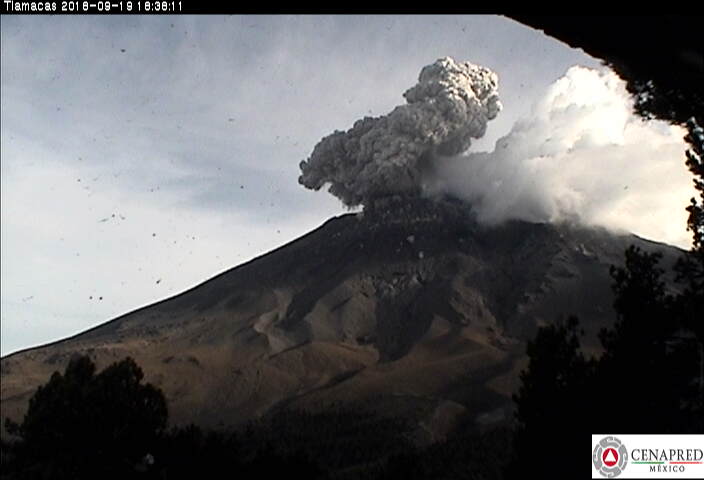En las últimas 24 horas, por medio de los sistemas de monitoreo del volcán Popocatépetl se identificaron 76 exhalaciones acompañadas de vapor de agua, gas y ligeras cantidades de ceniza. Adicionalmente se registraron once explosiones.