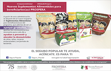 Se dispone de un nuevo esquema de Suplementos Alimenticios para beneficiarios de PROSPERA.