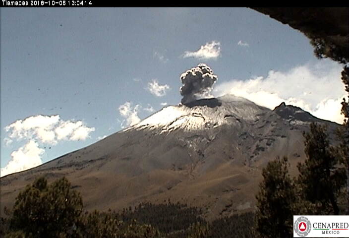 En las últimas 24 horas, por medio de los sistemas de monitoreo del volcán Popocatépetl, se identificaron 67, ocho explosiones y 480 minutos de tremor armónico.