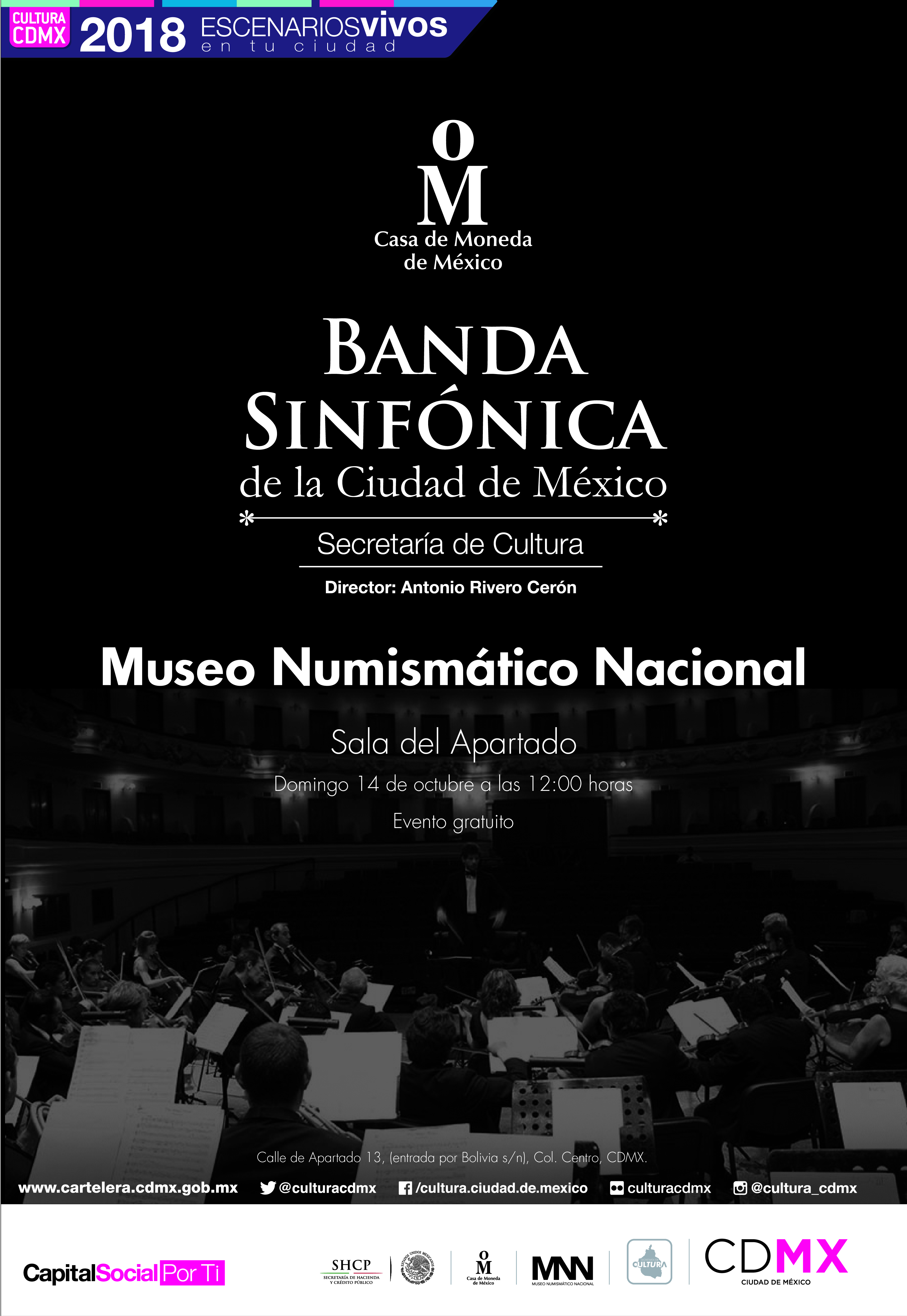 Banda Sinfónica de la Ciudad de México, dirección Antonio Rivero Cerón