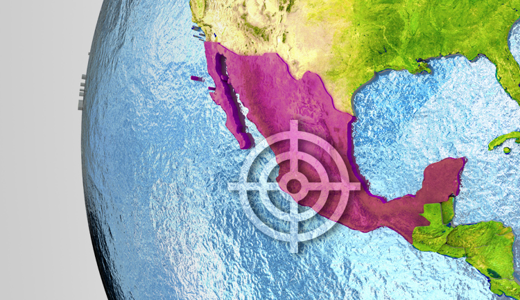 Mapa que señala a México como eje principal