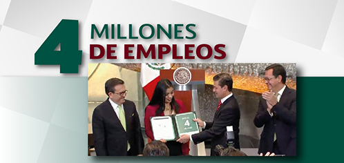 El Presidente Enrique Peña Nieto entregó la constancia 4 millones de empleos 