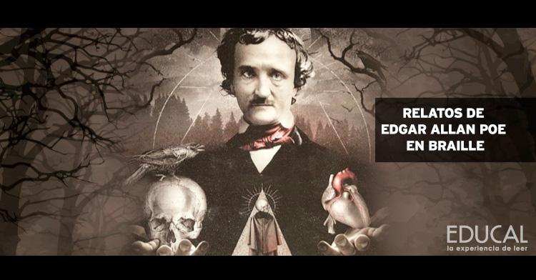 Banner del libro Relatos de Edgar Allan Poe en braille