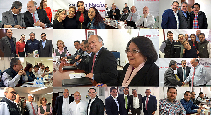 Collage de imágenes de delegados, destacando en el centro el Director en Jefe del RAN, Froylán Hernández Lara.