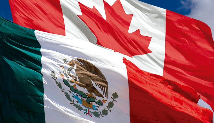 Imagen que muestra las banderas de México y Canadá