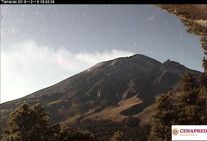 En las últimas 24 horas, por medio de los sistemas de monitoreo del volcán Popocatépetl, se identificaron 170 exhalaciones. Además de un sismo volcanotectónico hoy por la madrugada a las 01:01 h Mc.1.5.