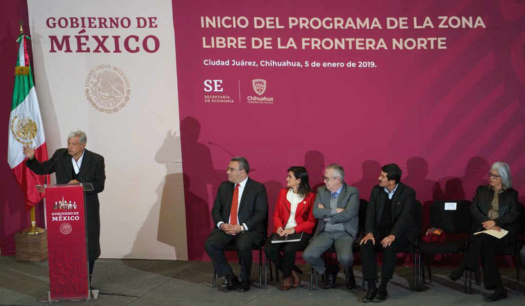 El presidente Andrés Manuel López Obrador presentó el Programa Zona Libre de la Frontera Norte en Ciudad Juárez