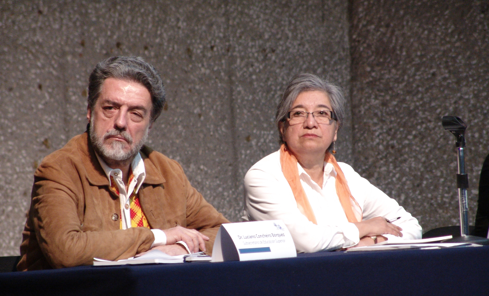 Francisco Luciano Concheiro Bórquez, subsecretario de Educación Superior y Rosa María Torres, rectora de la UPN.