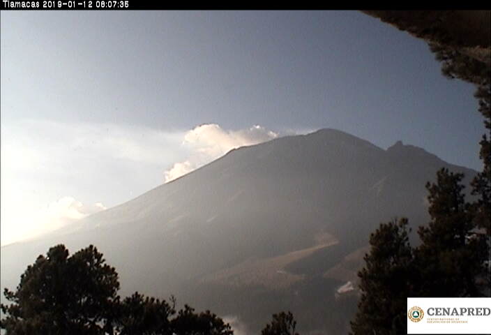 En las últimas 24 horas, por medio de los sistemas de monitoreo del volcán Popocatépetl, se identificaron 221 exhalaciones. Adicionalmente se registraron 12 minutos de tremor armónico de baja amplitud. 