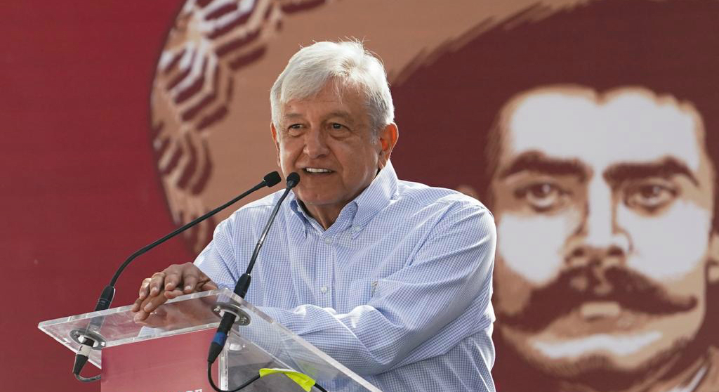 El presidente Andrés Manuel López Obrador, duramte el homenaje a Emiliano Zapata, el Caudillo del Sur, por el centenario de su asesinato