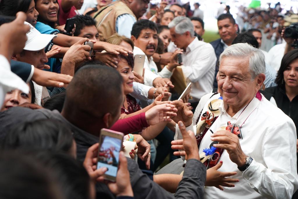 El presidente de México, Andrés Manuel López Obrador, durante la entrega de Becas Benito Juárez Educación Media Superior
