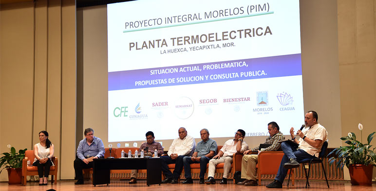 Participantes de la Primera Asamblea libre, informada y participativa sobre la Termoeléctrica La Huexca, Morelos.